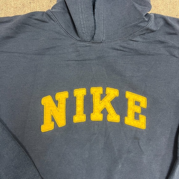 Vintage Nike Hoodie Mens Large Blue 2000s Y2K Distressed - Picture 3 of 10